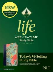 NLT Life Application Study Bible (Third Edition) (RL)-Teal Floral LeatherLike | SHOPtheWORD