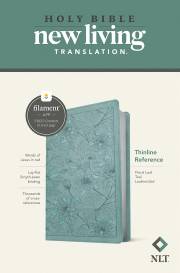 NLT Large Print Thinline Reference Bible/Filament Enabled-Teal Floral Leaf LeatherLike | SHOPtheWORD