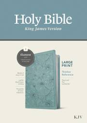 KJV Large Print Thinline Reference Bible/Filament Enabled Edition-Floral Leaf Teal LeatherLike | SHOPtheWORD