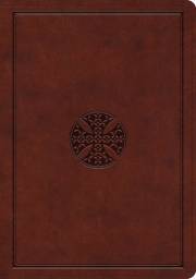 ESV Journaling Bible, Interleaved Edition-Mahogany, Mosaic Cross Design TruTone | SHOPtheWORD