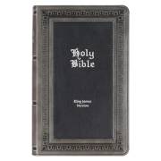 KJV Giant Print Bible-Gray/Black LuxLeather | SHOPtheWORD