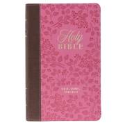 KJV Giant Print Bible-Saddle Tan/Pink LuxLeather | SHOPtheWORD