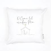 Pillow-O Come Let Us Adore Him (18" x 18") | SHOPtheWORD