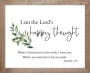 Framed Art-I Am The Lords's Happy Thought (Jeremiah 1:5) (8 x 10) | SHOPtheWORD