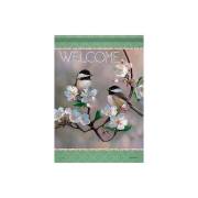 Flag-Garden-Glitter Trends-Cherry Blossom Chickadee (12.5" x 18") | SHOPtheWORD