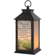 Lantern w/LED Candle & Timer-Amazing Grace (13" x 5.5" x 5.5") | SHOPtheWORD