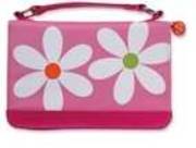 Bible Cover-Microfiber Daisy W/Zipper Pocket-Medium-Pink | SHOPtheWORD