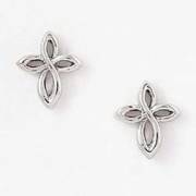 Earring-Twist Cross-Rhodium Plated | SHOPtheWORD