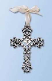 Wall Cross-25th Anniversary-Silver Plated (5") | SHOPtheWORD