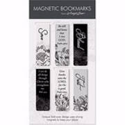 Bookmark-Magnetic Black & White Scripture-Set Of 6 | SHOPtheWORD