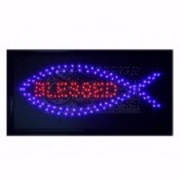 Sign-Fish w/Blessed LED (Flashes) (9.5" x 18.5") | SHOPtheWORD