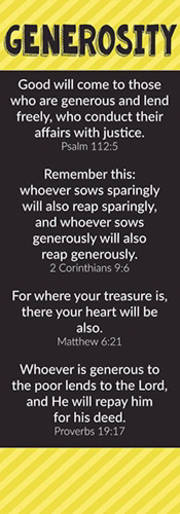 Bookmark-Bible Basics-Generosity (Pack Of 10) | SHOPtheWORD