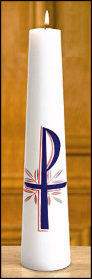 Candle-Chi Rho Christ Candle-3" X 12" | SHOPtheWORD
