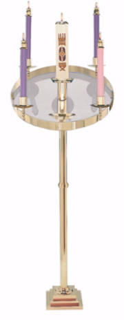 Advent Wreath-Inclined Slant Top-Solid Brass-44"H | SHOPtheWORD