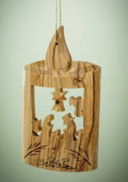 Ornament-Olive Wood-Holy Family In Candle (3") | SHOPtheWORD