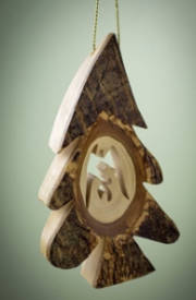 Ornament-Olive Wood-Holy Family In Tree (5") | SHOPtheWORD