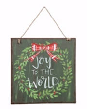 Hanging Sign-Joy To The World (17.75 X 17.75 Square) | SHOPtheWORD