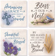 Square House Coasters-Religious (Set Of 4) (4") | SHOPtheWORD