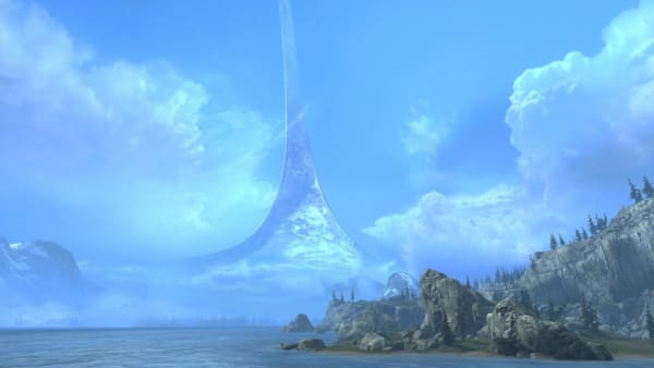 Is there a more iconic view than Halo's ring world from the surface?
