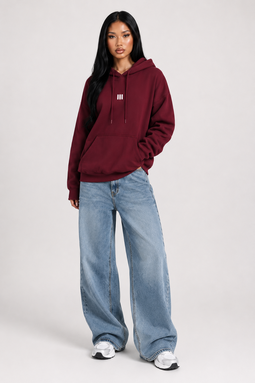 Bordeaux Breeze Oversized Hoodie