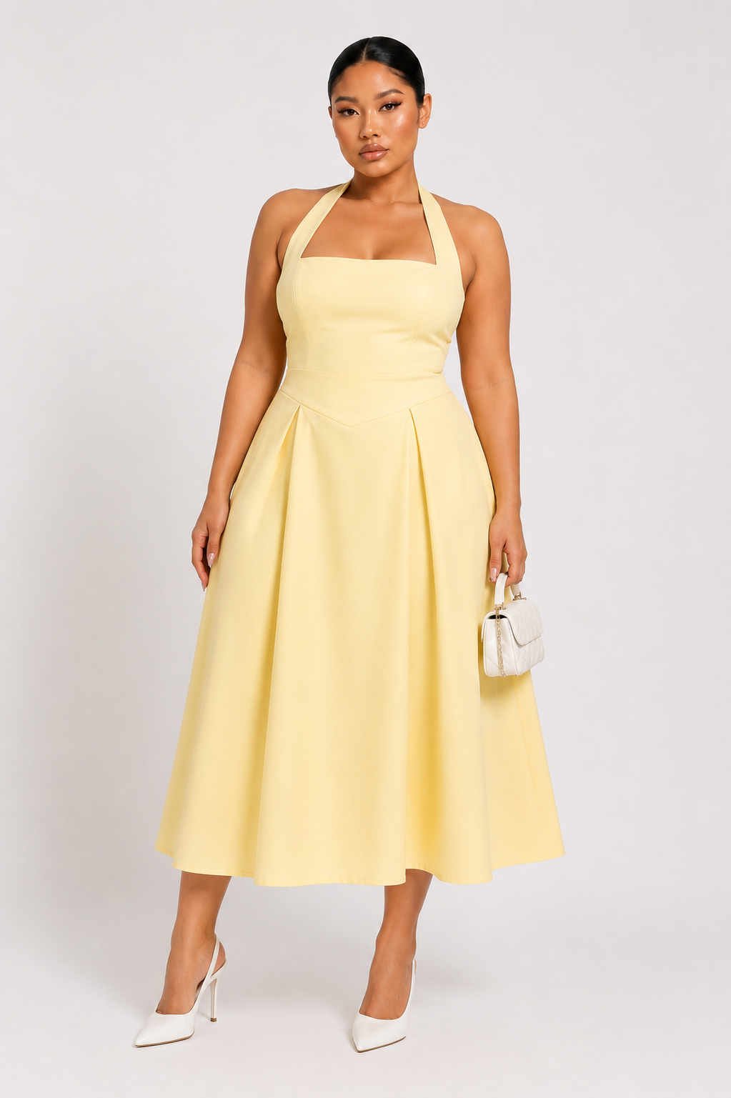 Golden Halter Dress