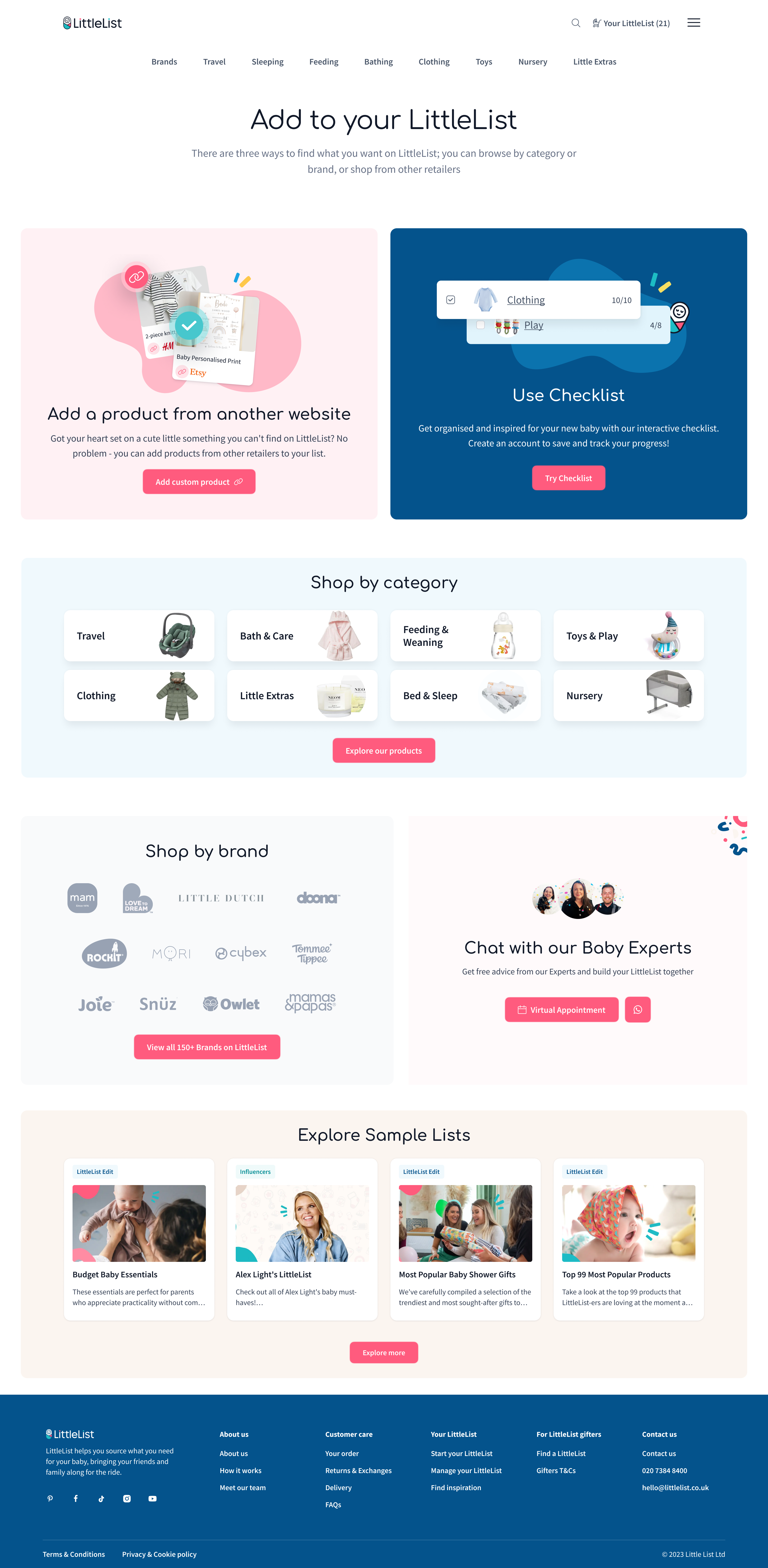 New Add to List page