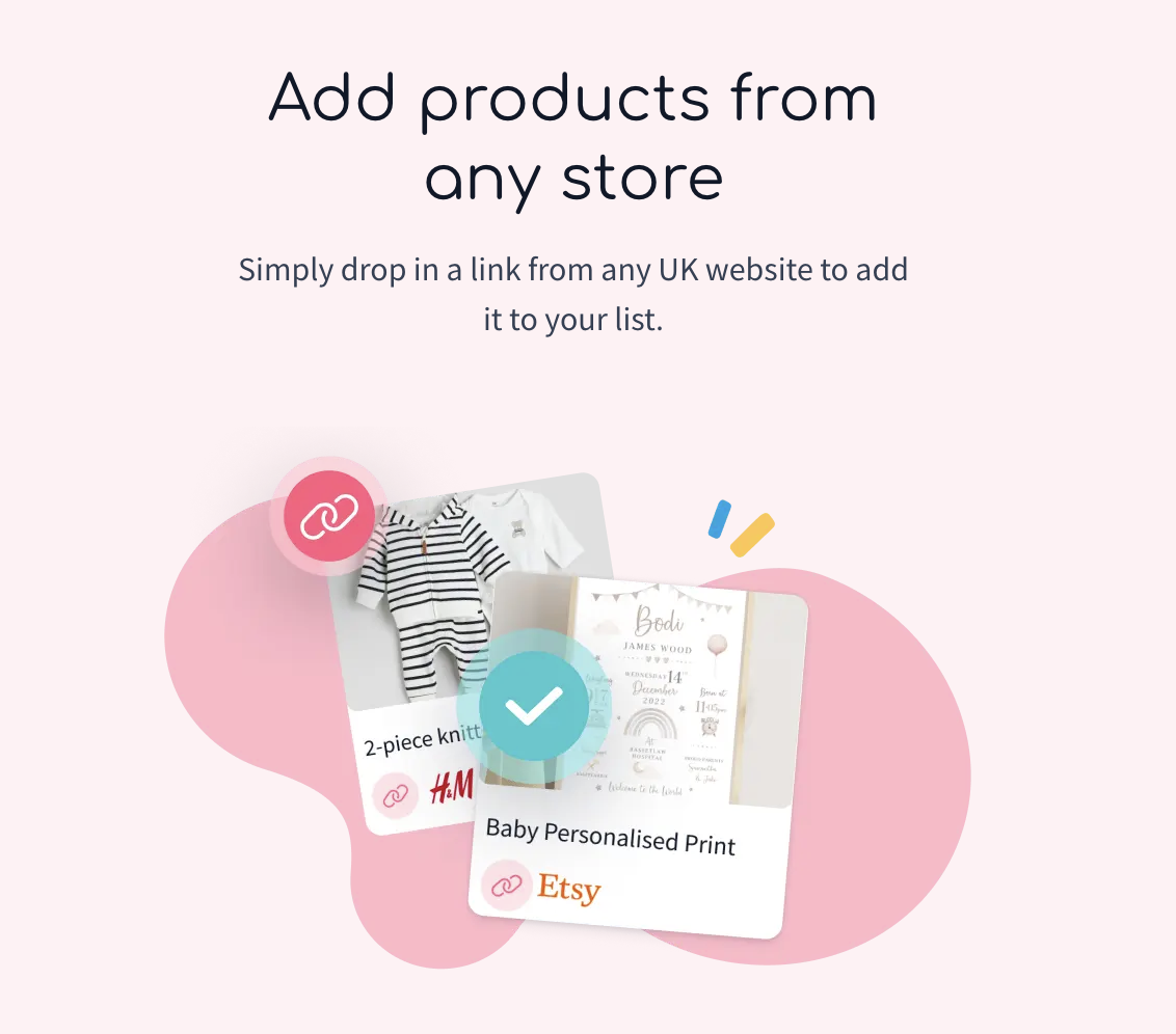 Add products from any website via link