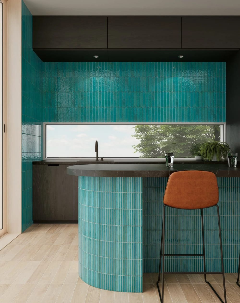 Statements Tile Wow Potters Azul tile in 2" X 10"