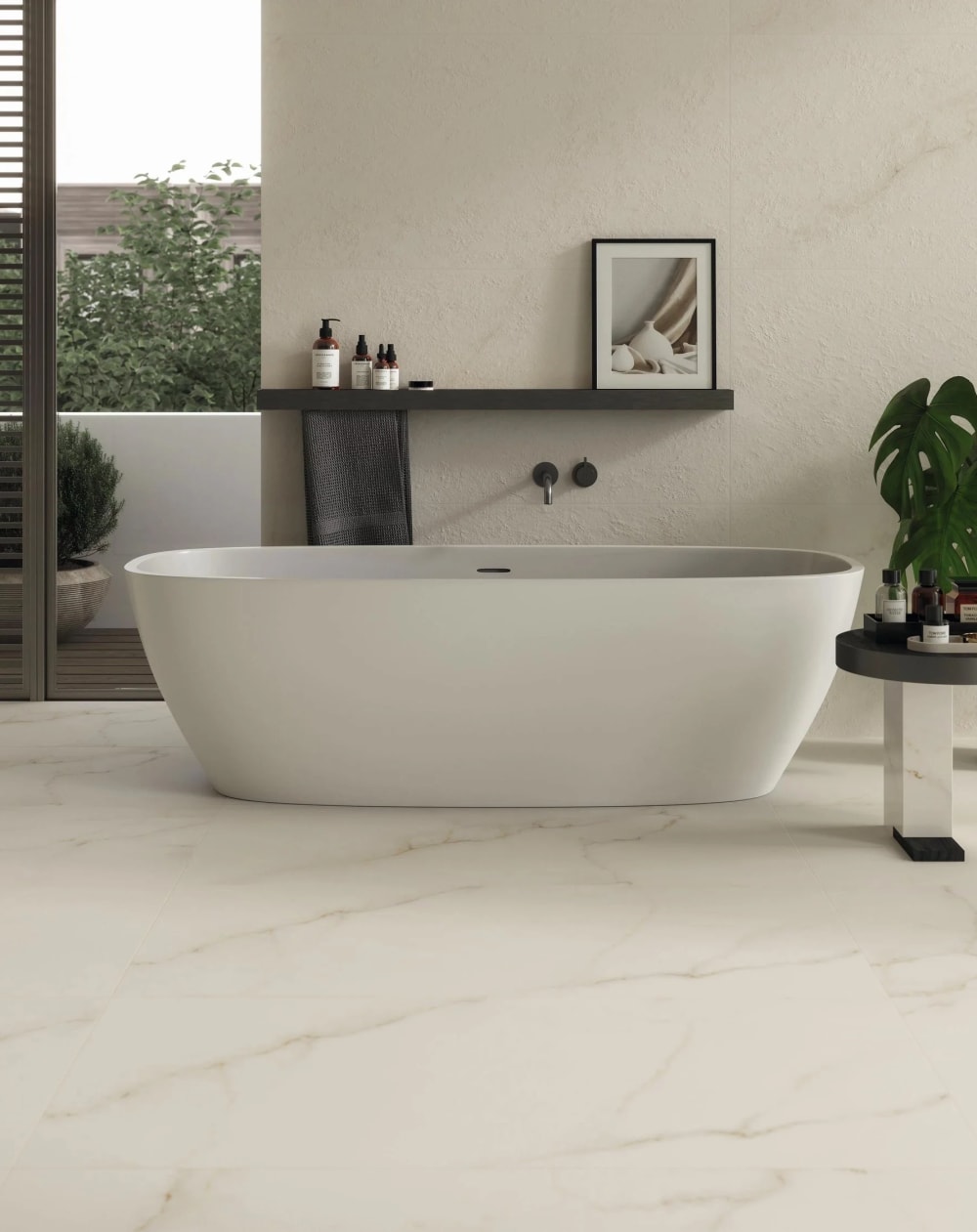 Statements Tile Marvel X Hammered Calacatta tile in 24" X 48"