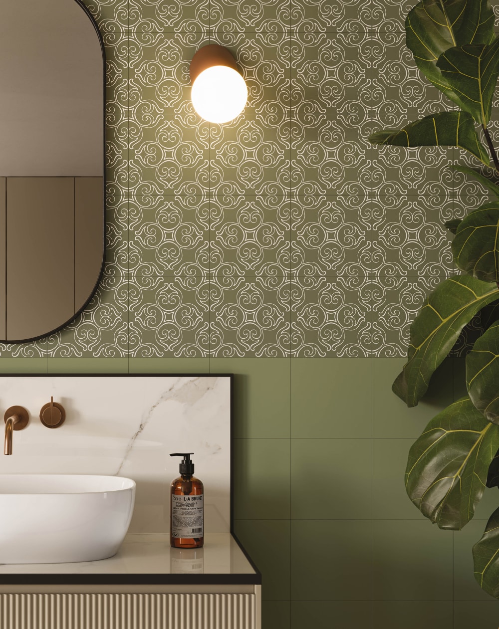 Tileshop Twist Pop Green tile in 8" X 8"