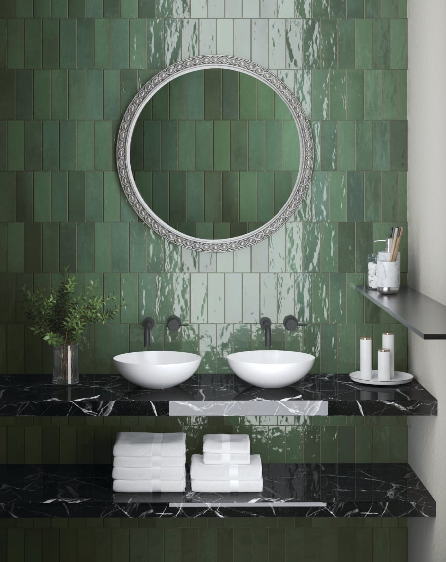 Emser Tile Passion Glossy Verde tile in 3" X 8"