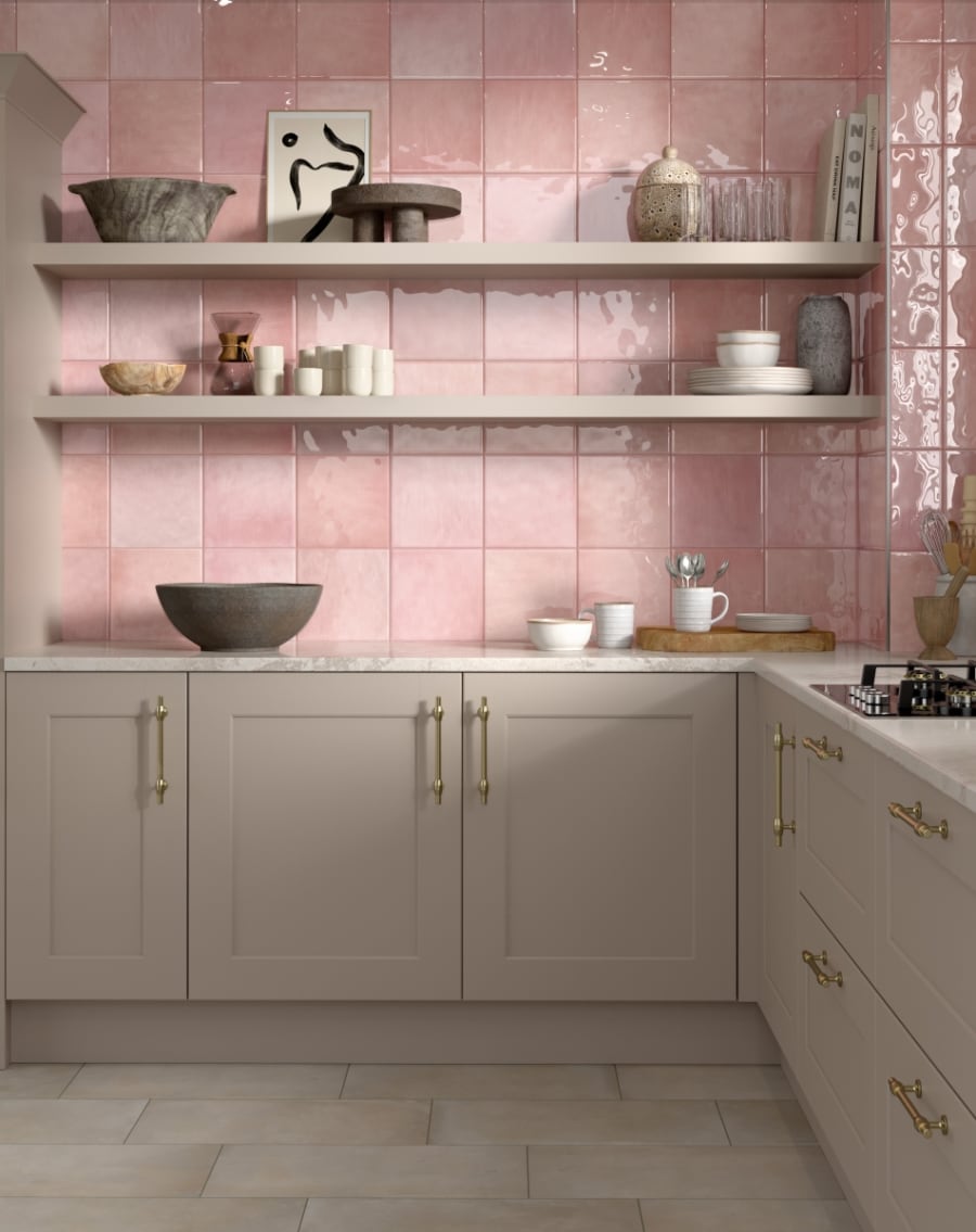 Emser Tile Passion Glossy Rosa tile in 9" X 9"