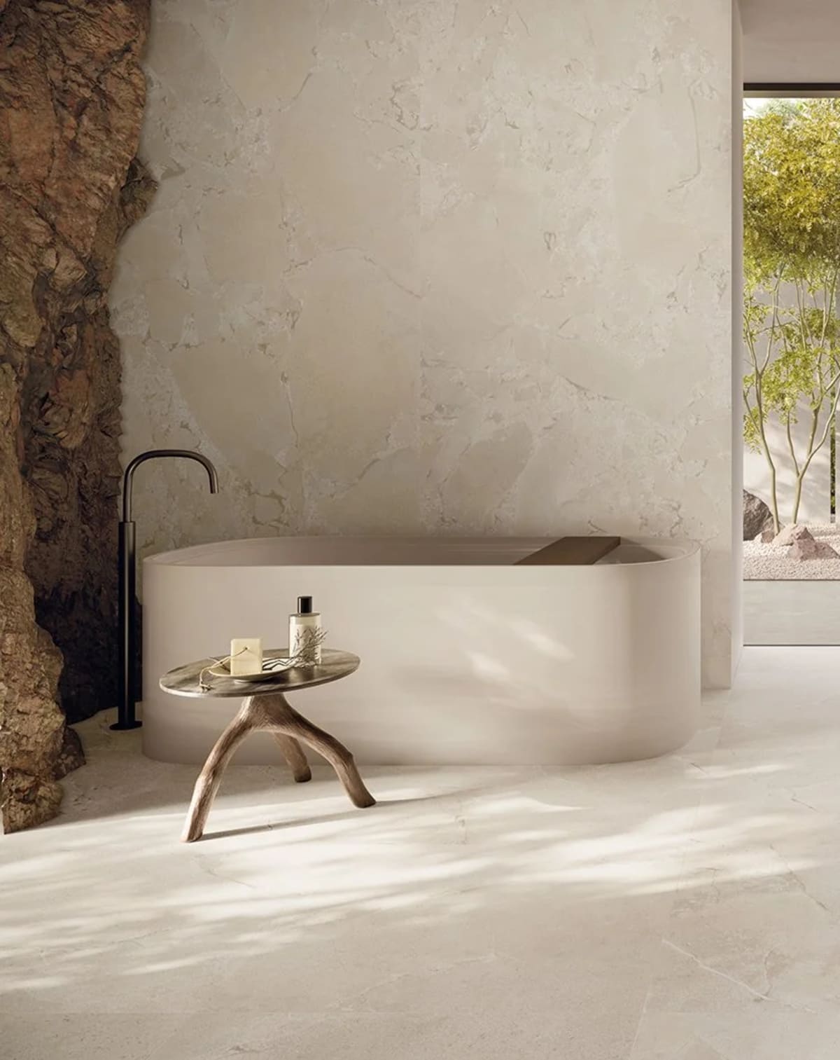 Statements Tile Unique Infinity Purestone Beige tile in 24" X 48"