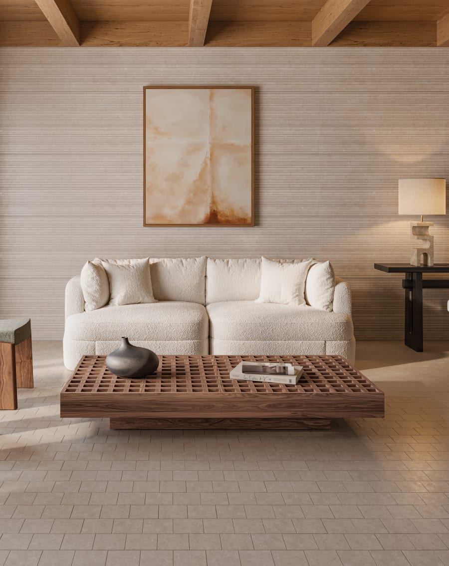 Bedrosians Oda Soft Textured Deco Light tile in 24" X 48"