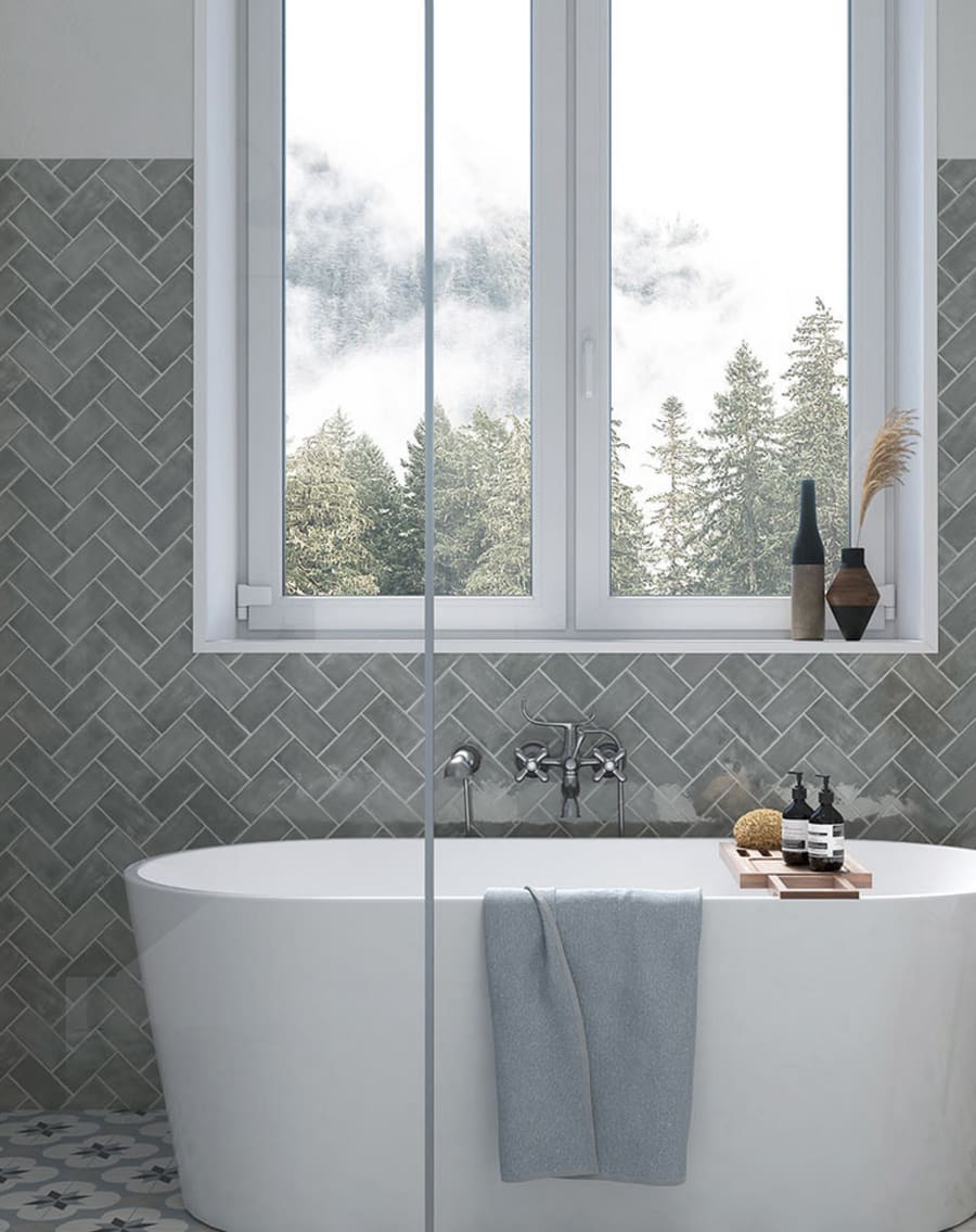 Tileshop Memorie Cinerino tile in 2.5" X 5"