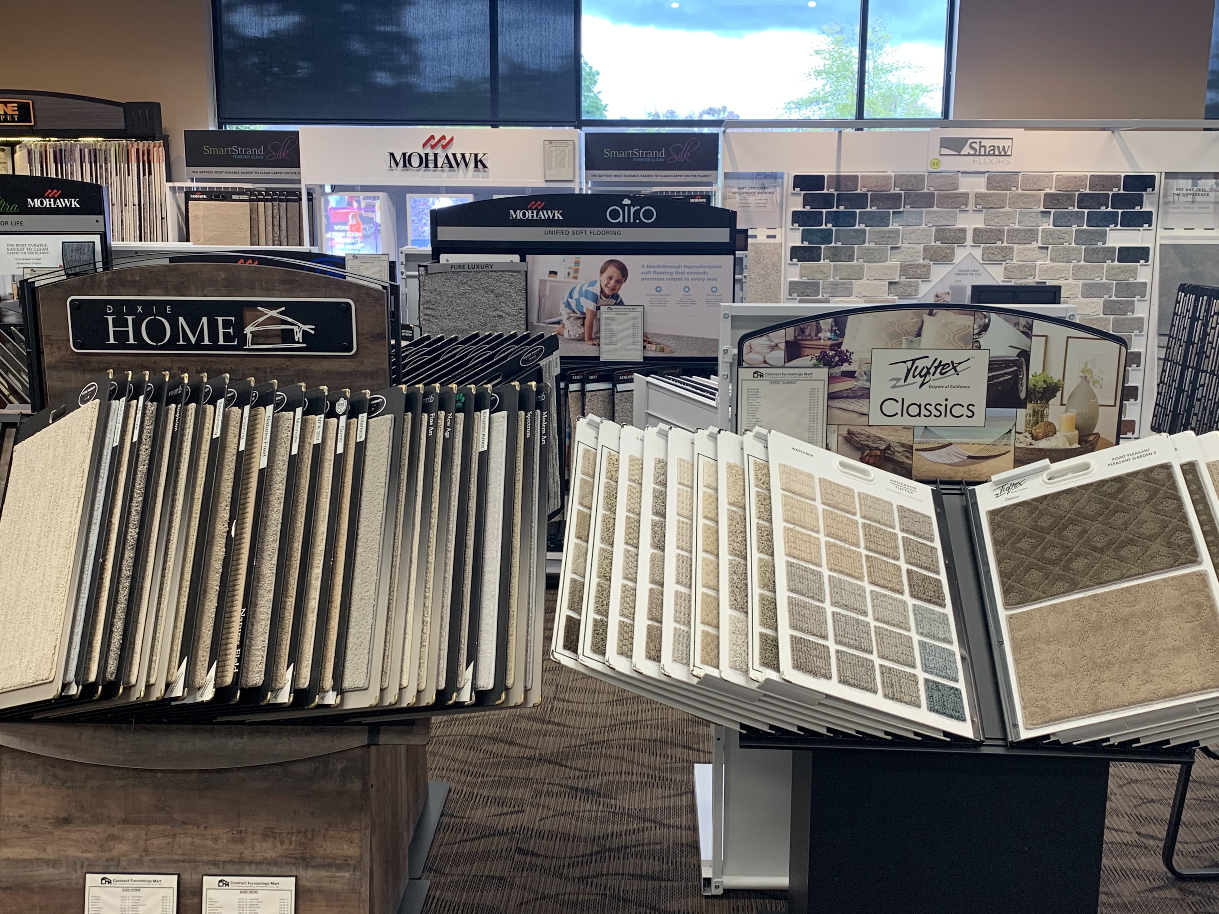 Carpet displays in the vancouver washington CFM showroom