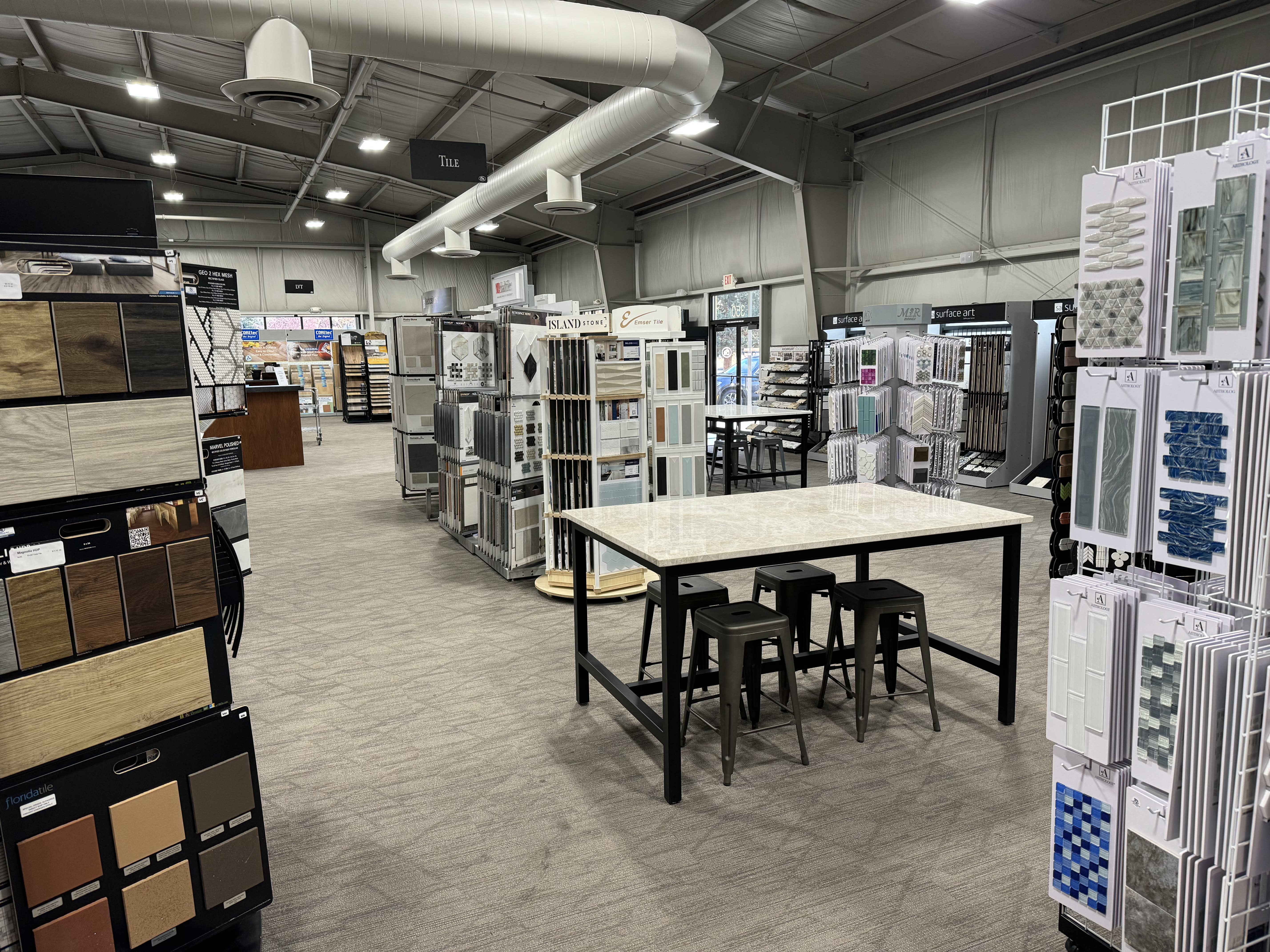 Tile displays in the Bend, Oregon CFM flooring showroom