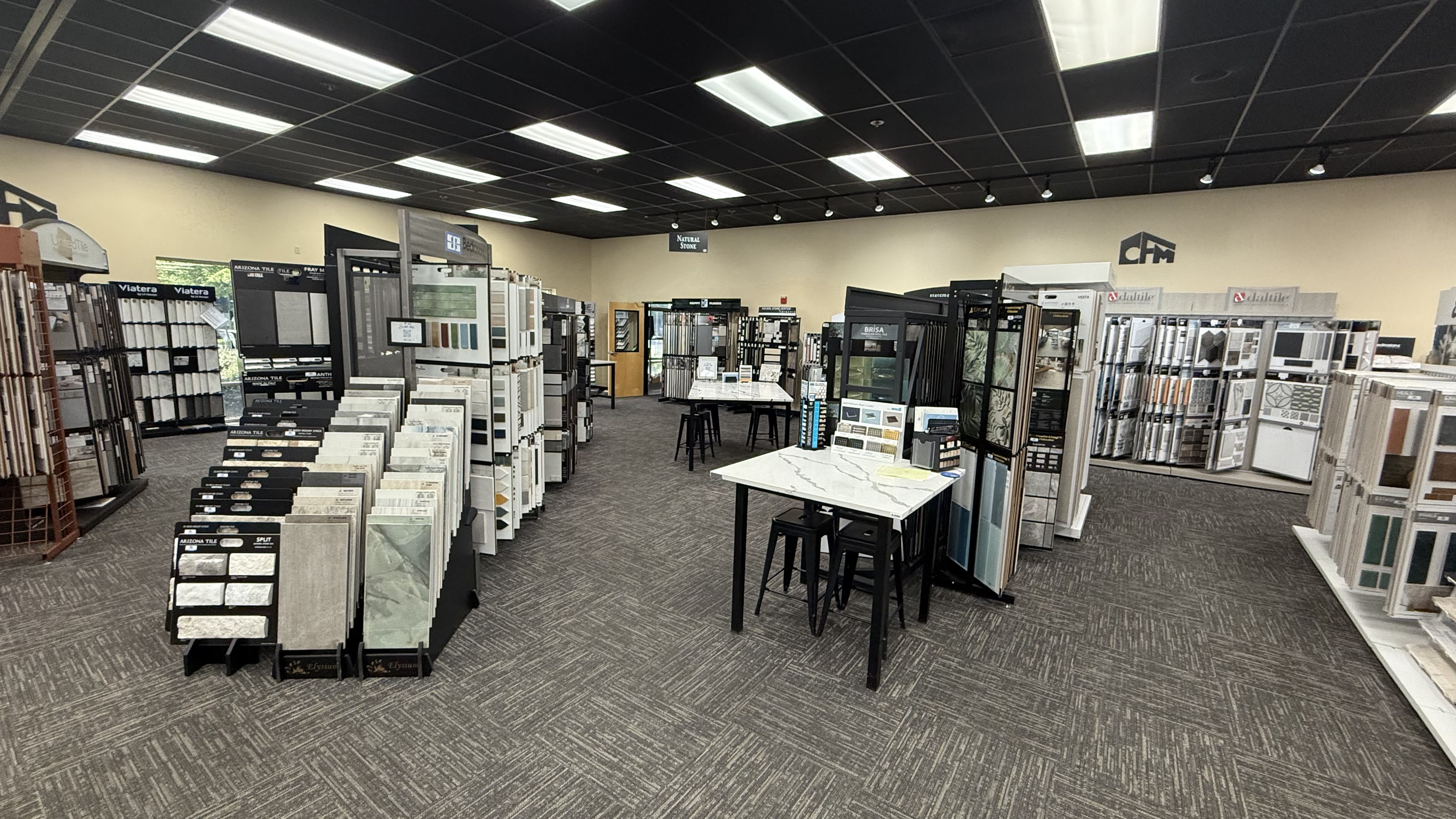Tile displays in the Hillsboro, Oregon CFM flooring showroom