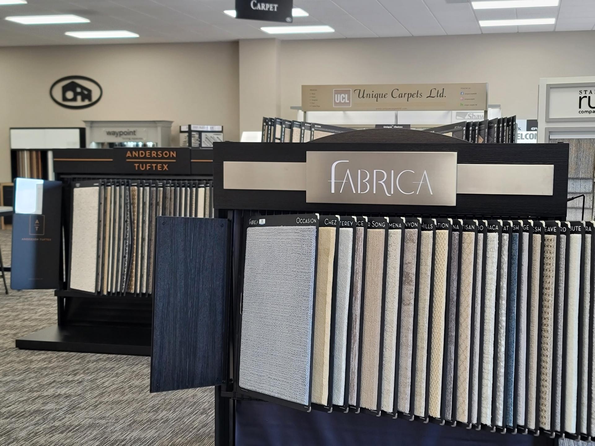 Carpet displays in the Salem, Oregon CFM showroom