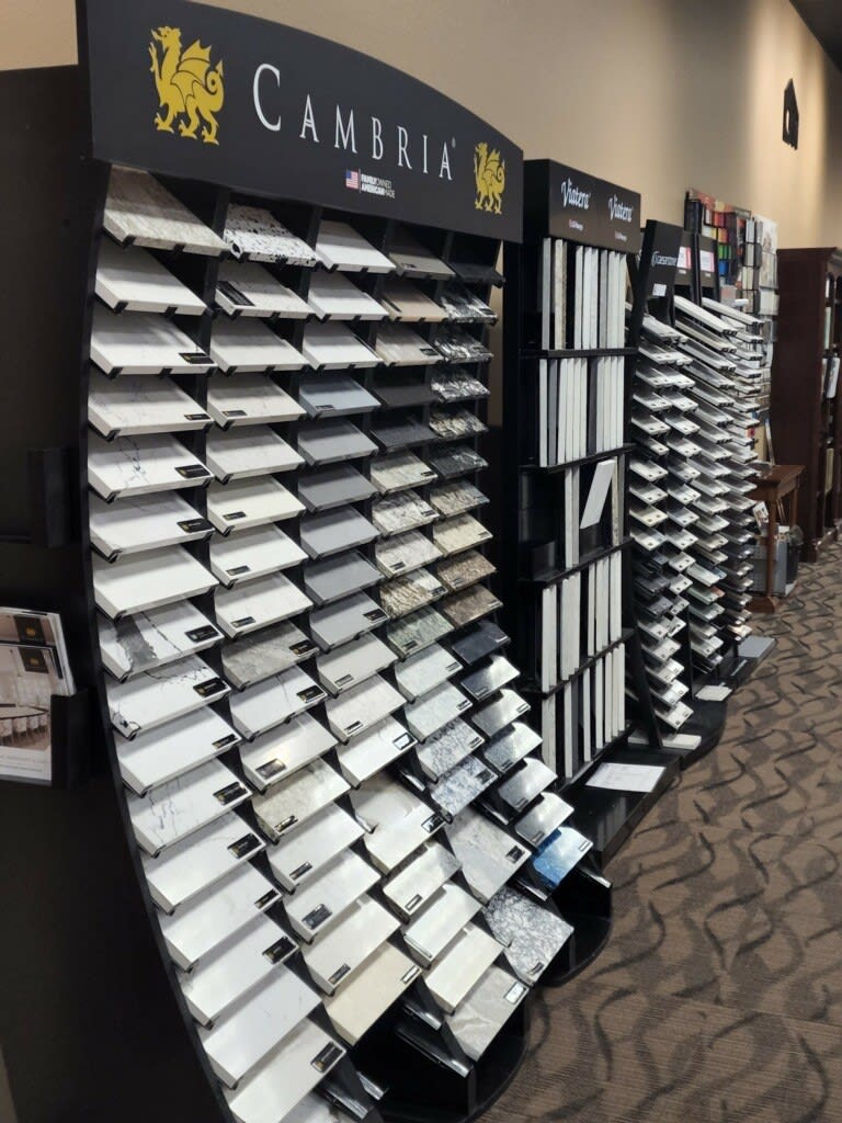 Countertop slab displays in the vancouver washington CFM showroom