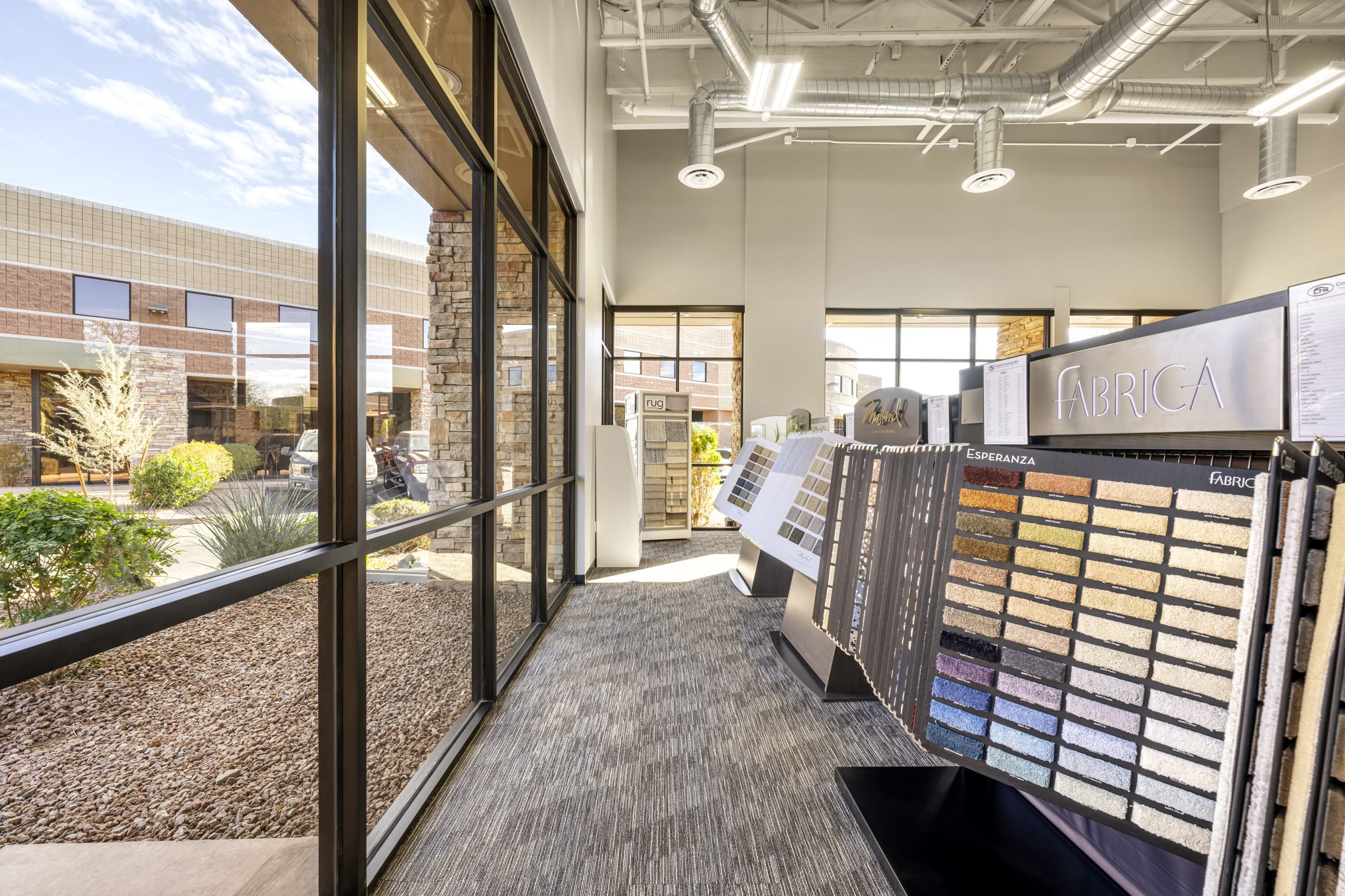Carpet displays in the Scottsdale, Arizona CFM showroom