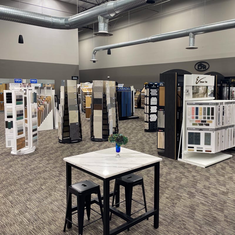 Tile displays in the Tacoma CFM showroom