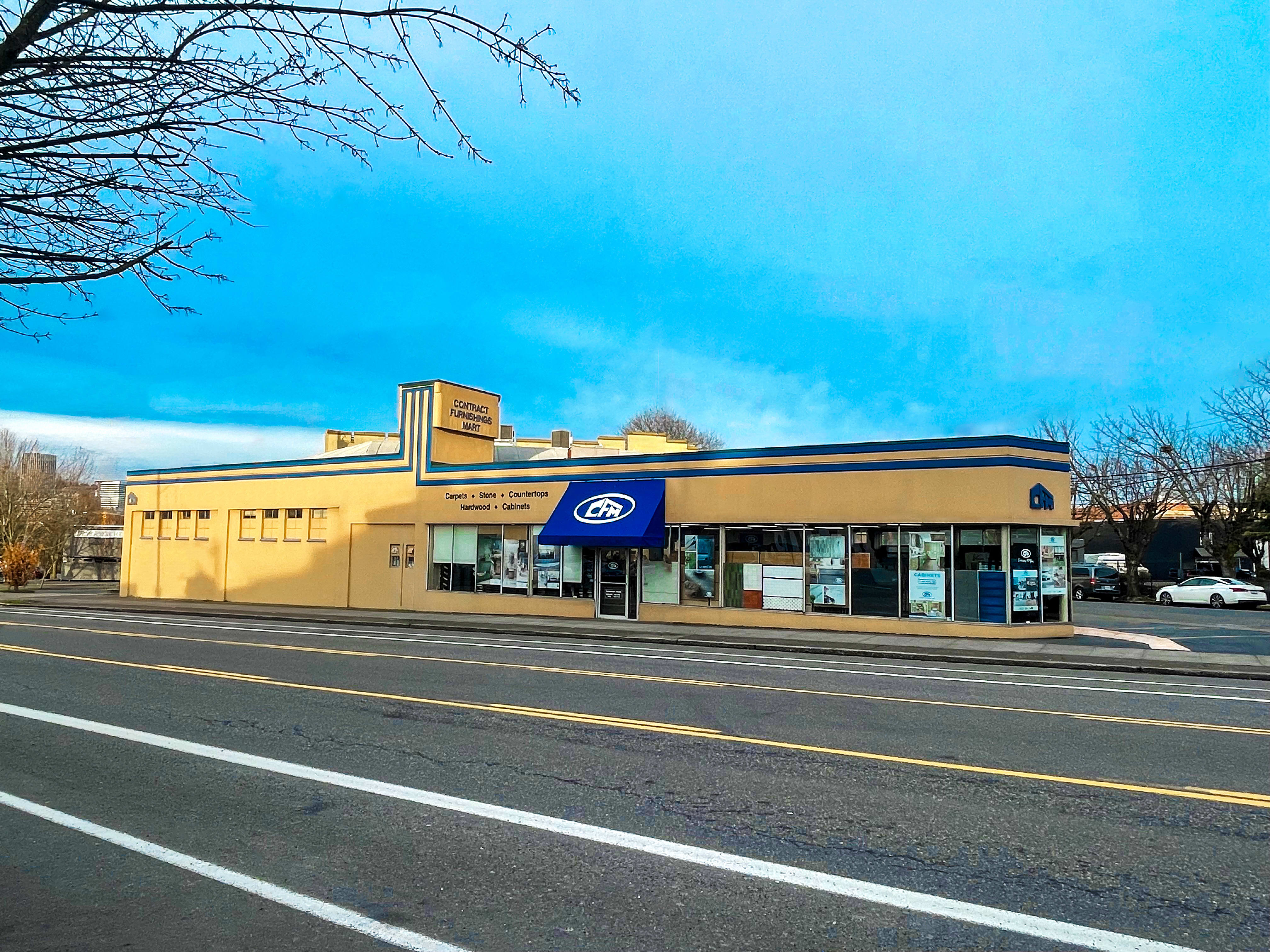 The Portland flooring showroom storefront