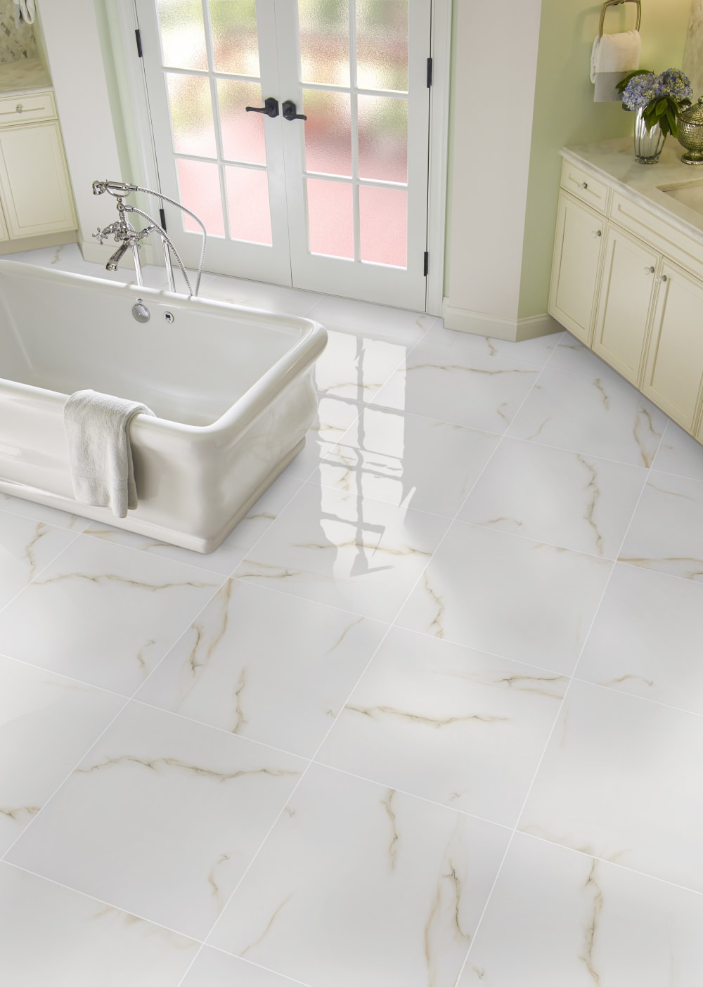 MSI Aria Bianco Polished tile in 24" X 24"