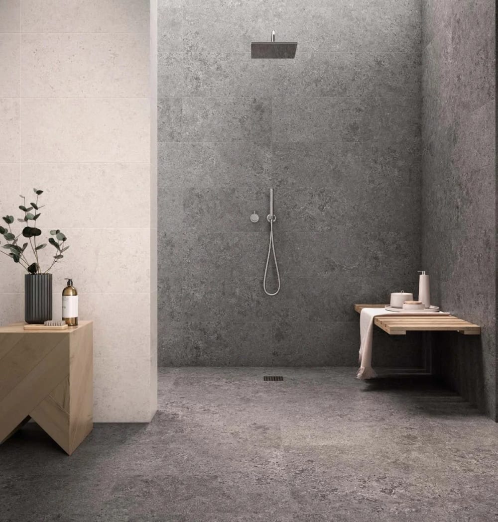 Modern kitchen in bright birch colors with white cabinets and countertops