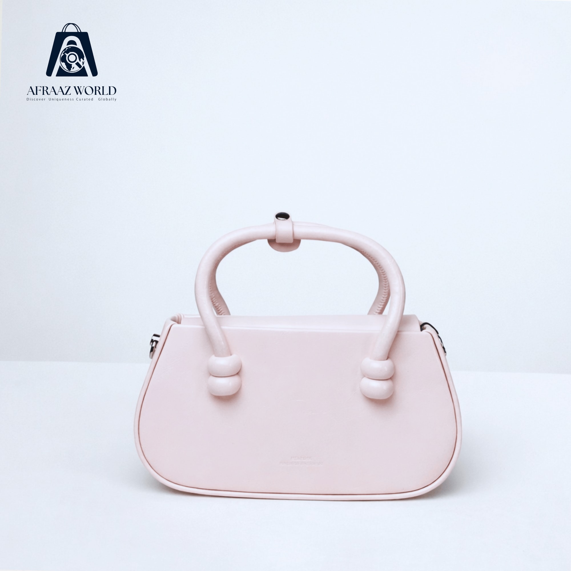 Minimalist Curved Top-Handle Handbag with Braided Accent