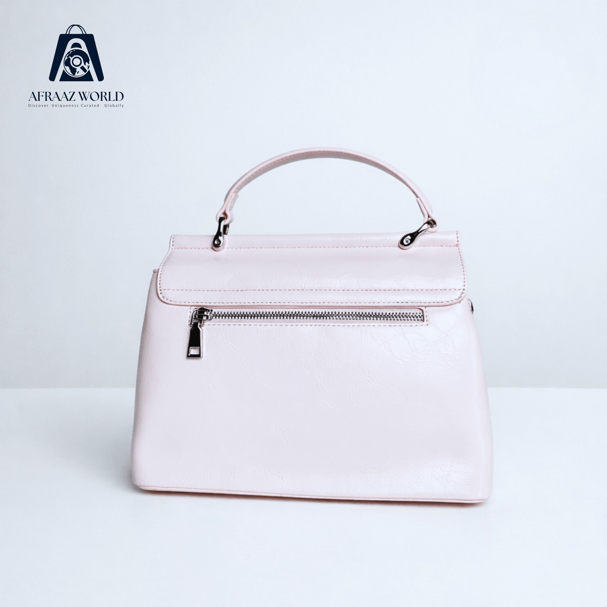 Sculpted Envelope Handbag with Geometric Turn-Lock