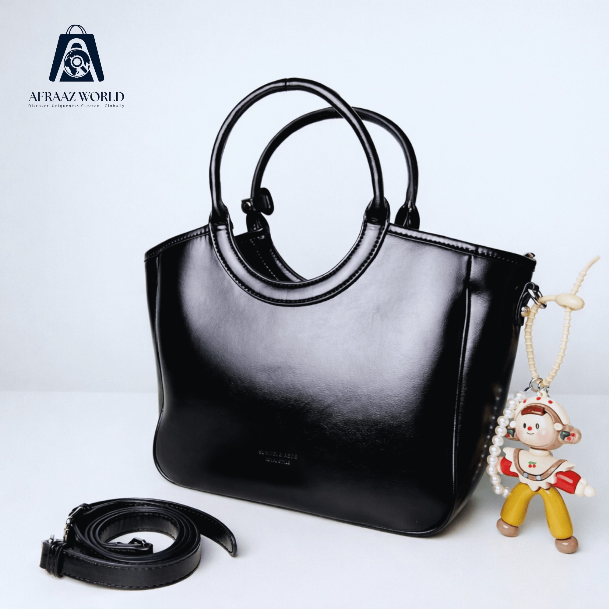 Sculptural Round-Handle Carryall in Pearl White