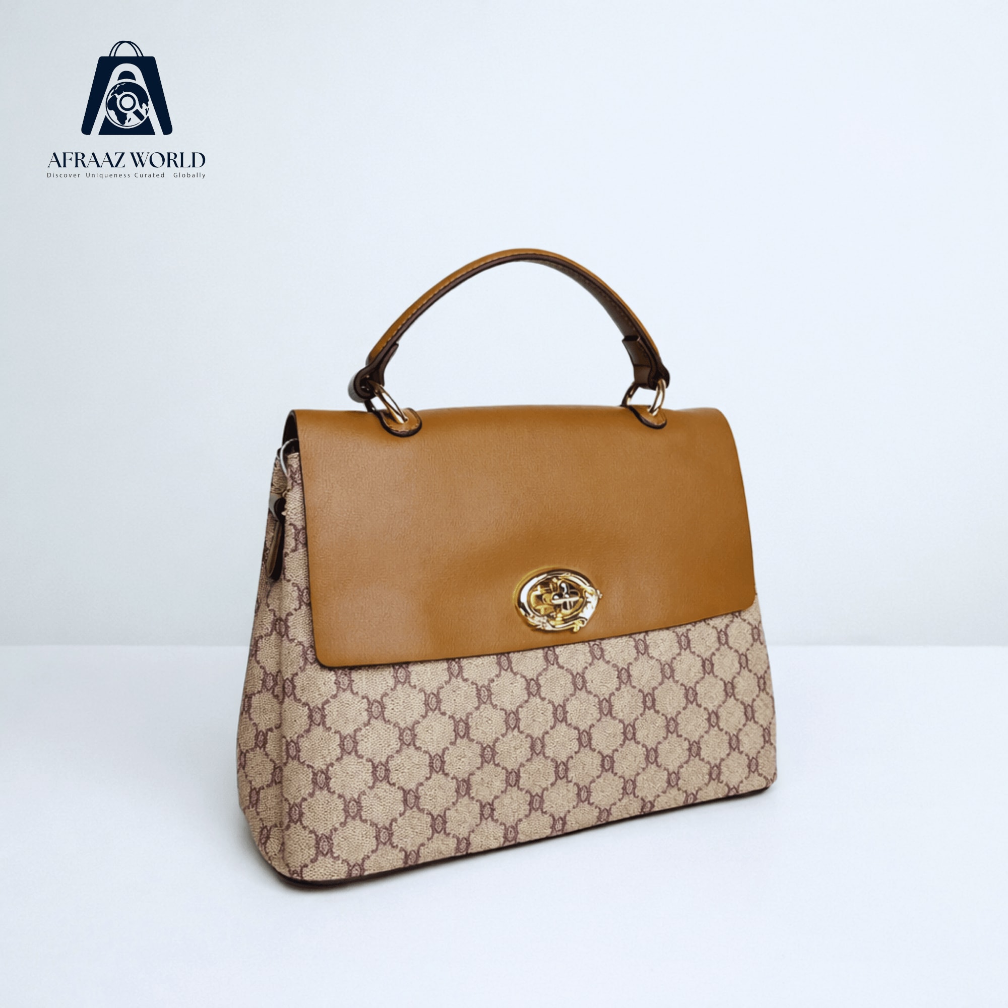 Signature Monogram Satchel with Royal Emblem