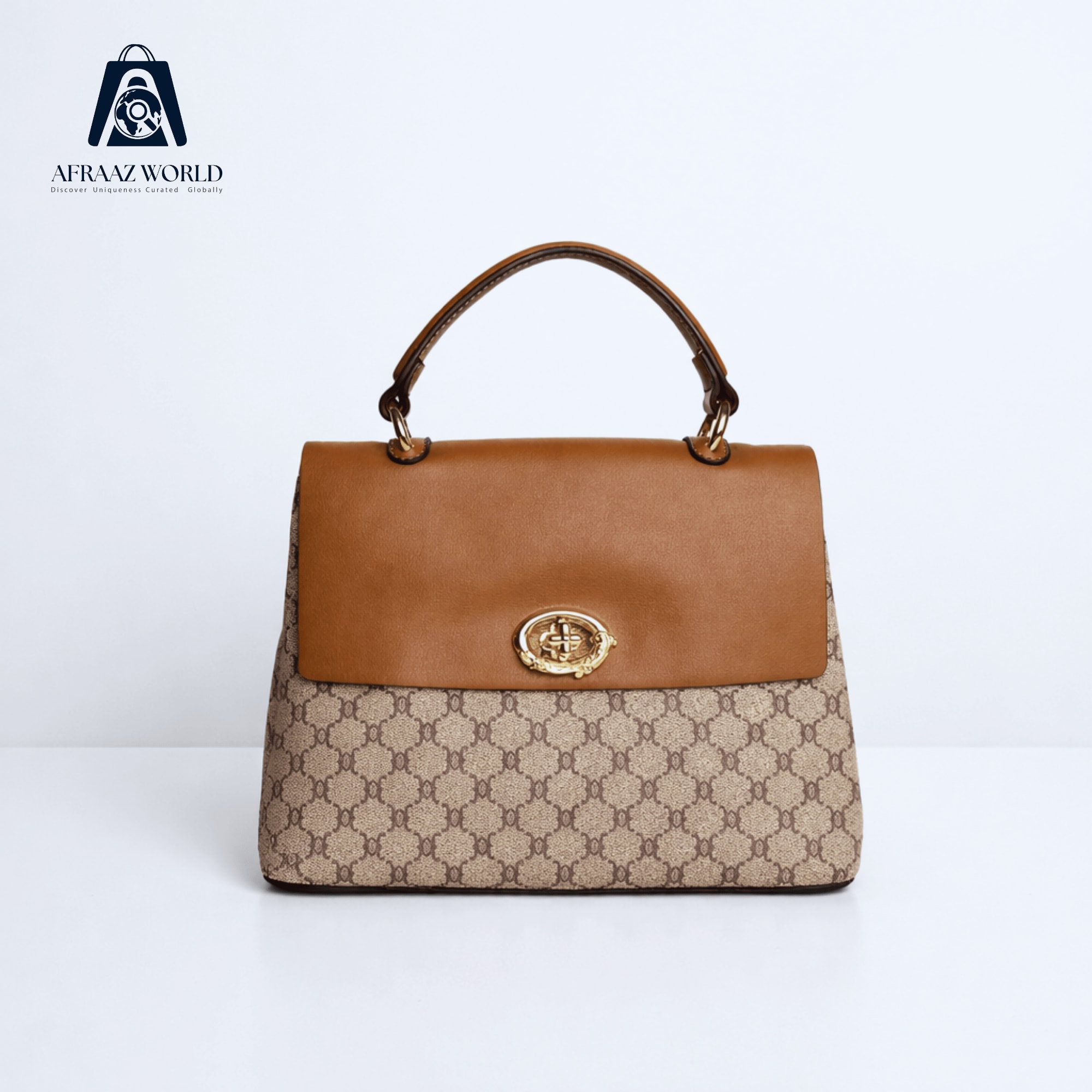 Signature Monogram Satchel with Royal Emblem
